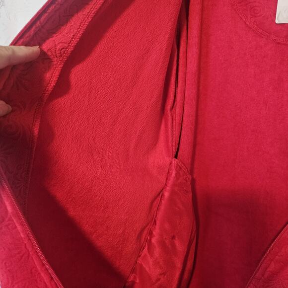 Karen Neuburger Medium Floral Plush Fleece Sleepwear Nightgown Robe Full Zip - Picture 8 of 10